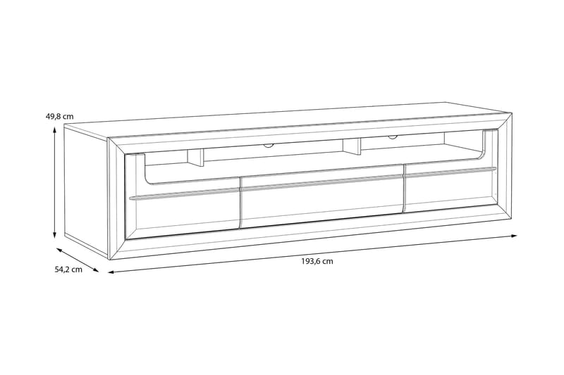 TV-taso Edirne 194 cm - Beige/Ruskea - Huonekalut - TV- & Mediakalusteet - Tv taso & Mediataso