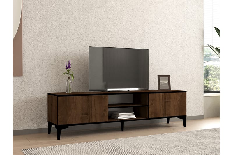 Tv-taso Erem 180 cm - Pähkinä/Musta - Huonekalut - TV- & Mediakalusteet - Tv taso & Mediataso