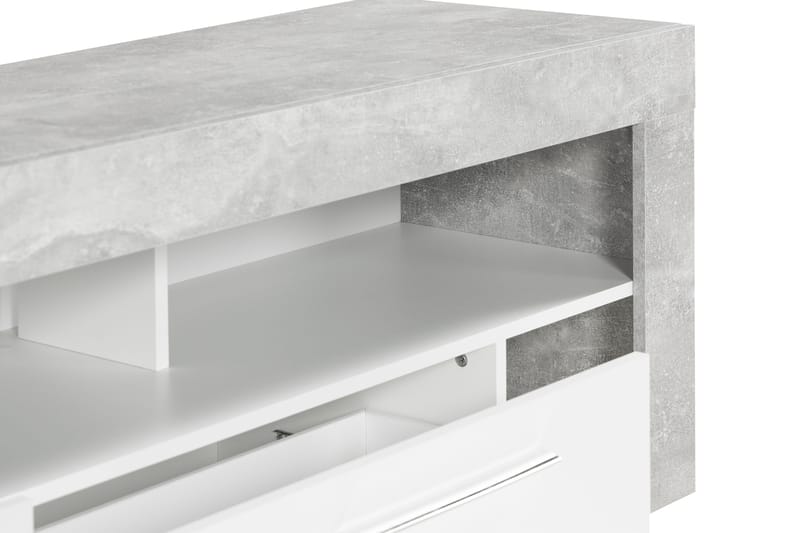 TV-taso Eriza 180 cm - Valkoinen/Betoni - Huonekalut - TV- & Mediakalusteet - Tv taso & Mediataso