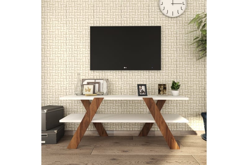 TV-taso Ervasteby 120 cm - Valkoinen - Huonekalut - TV- & Mediakalusteet - Tv taso & Mediataso