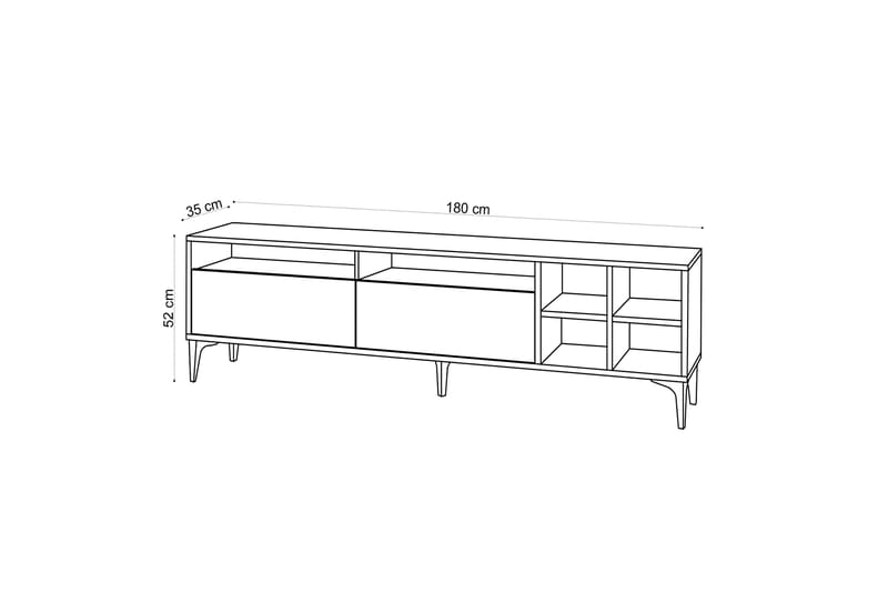 TV-taso Evanie 180 cm - Luonnonväri - Tv taso & Mediataso