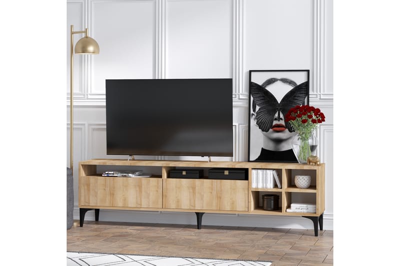 TV-taso Evanie 180 cm - Luonnonväri - Huonekalut - TV- & Mediakalusteet - Tv taso & Mediataso