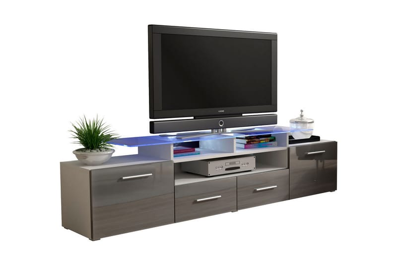 TV-taso Evora 194x39x39 cm - Valkoinen/Harmaa - Huonekalut - TV- & Mediakalusteet - Tv taso & Mediataso