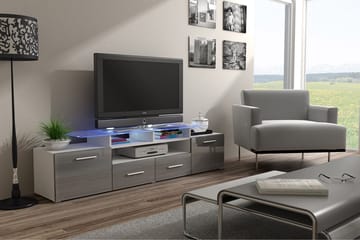 TV-taso Evora 194x39x39 cm - Valkoinen/Harmaa - Huonekalut - TV- & Mediakalusteet - Tv taso & Mediataso