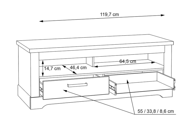 TV-taso Feres 137 cm - Valkoinen - Huonekalut - TV- & Mediakalusteet - Tv taso & Mediataso
