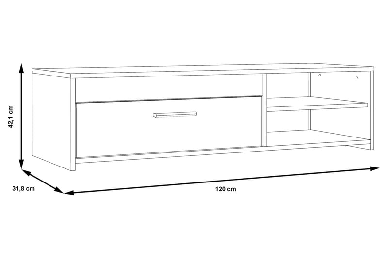 TV-taso Flannigan 120 cm - Tv taso & Mediataso