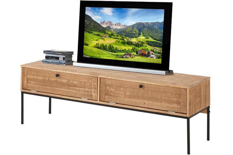 TV-taso Franja 140 cm - Luonnonväri/Musta - Huonekalut - TV- & Mediakalusteet - Tv taso & Mediataso