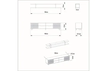 TV-taso Fridaria 179,8 cm - Valkoinen - Huonekalut - TV- & Mediakalusteet - Tv taso & Mediataso