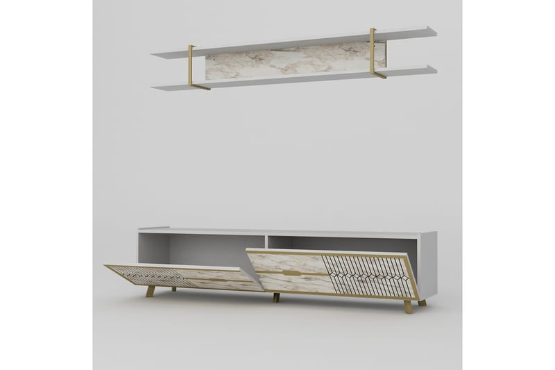 TV-taso Fridaria 179,8 cm - Valkoinen - Huonekalut - TV- & Mediakalusteet - Tv taso & Mediataso