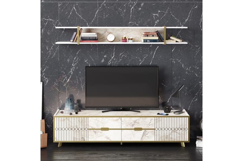 TV-taso Fridaria 179,8 cm - Valkoinen - Huonekalut - TV- & Mediakalusteet - Tv taso & Mediataso