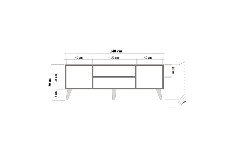 TV-taso Gillberga 140 cm - Ruskea - Huonekalut - TV- & Mediakalusteet - Tv taso & Mediataso