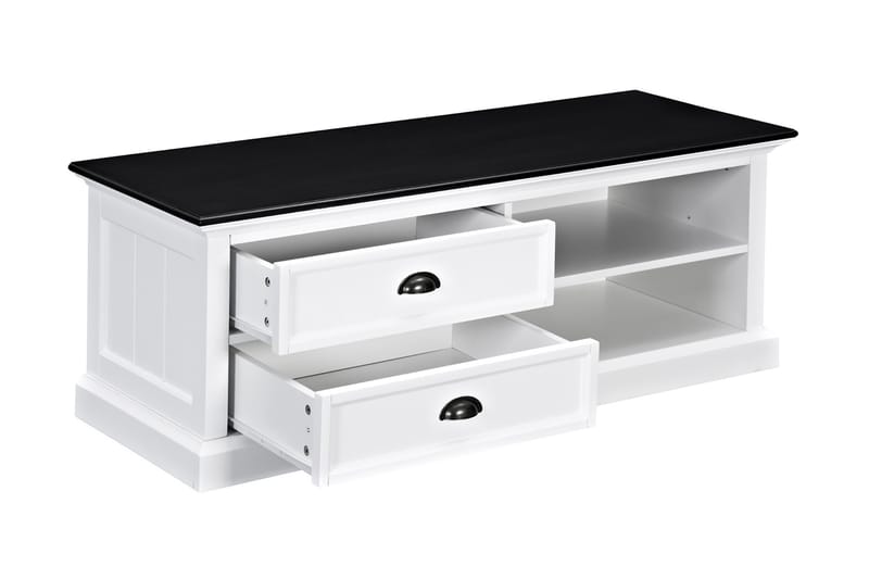 TV-taso Hampton 120 cm - Mahonki Valkoinen/Musta - Huonekalut - TV- & Mediakalusteet - Tv taso & Mediataso