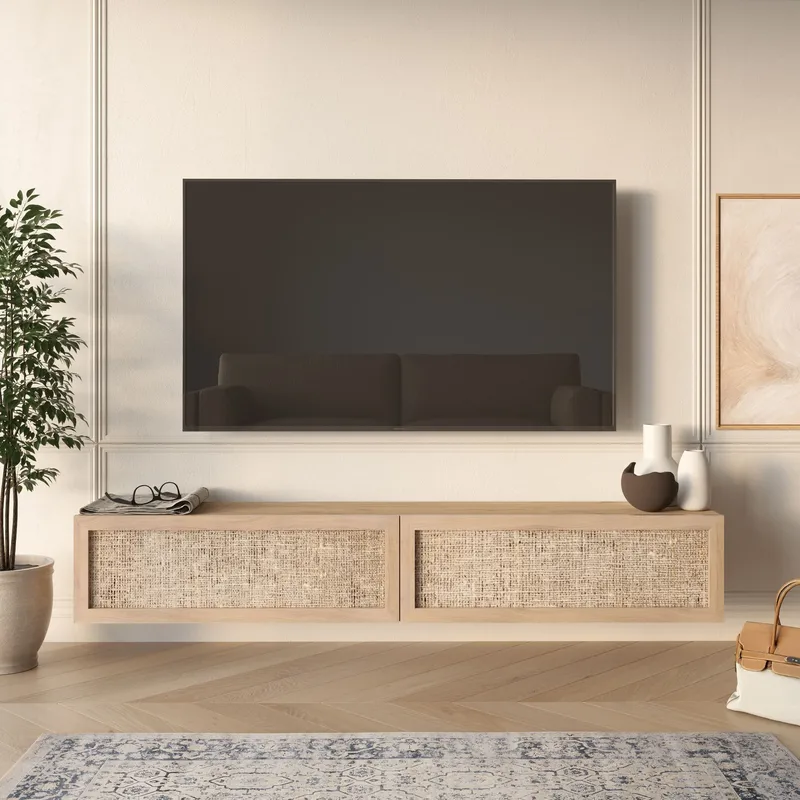 TV-taso Hanah Home Future (180 x 29,6 x 29,8 cm) Tammi - Tammi - Huonekalut - TV- & Mediakalusteet - Tv taso & Mediataso