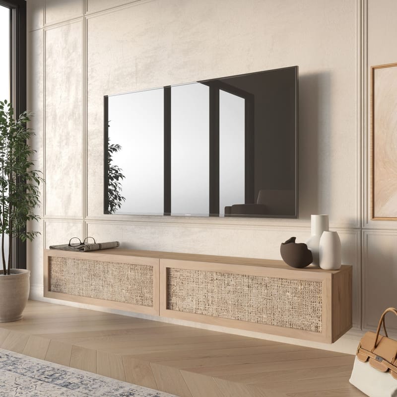 TV-taso Hanah Home Future (180 x 29,6 x 29,8 cm) Tammi - Tammi - Huonekalut - TV- & Mediakalusteet - Tv taso & Mediataso