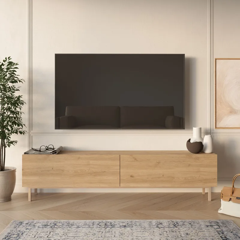 TV-taso Hanah Home Future (180 x 43,3 x 31,6 cm) Tammi - Tammi - Huonekalut - TV- & Mediakalusteet - Tv taso & Mediataso