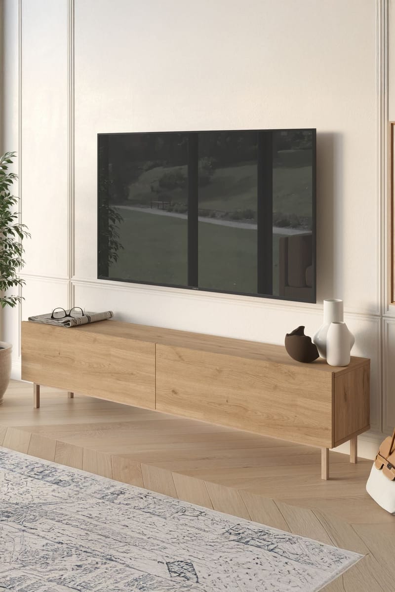 TV-taso Hanah Home Future (180 x 43,3 x 31,6 cm) Tammi - Tammi - Huonekalut - TV- & Mediakalusteet - Tv taso & Mediataso