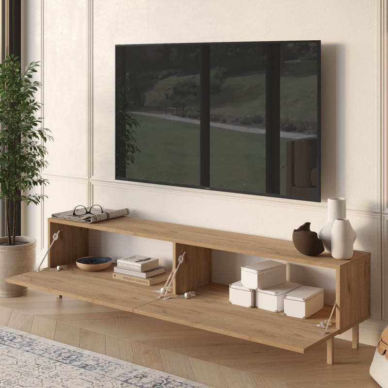 TV-taso Hanah Home Future (180 x 43,3 x 31,6 cm) Tammi - Tammi - Huonekalut - TV- & Mediakalusteet - Tv taso & Mediataso