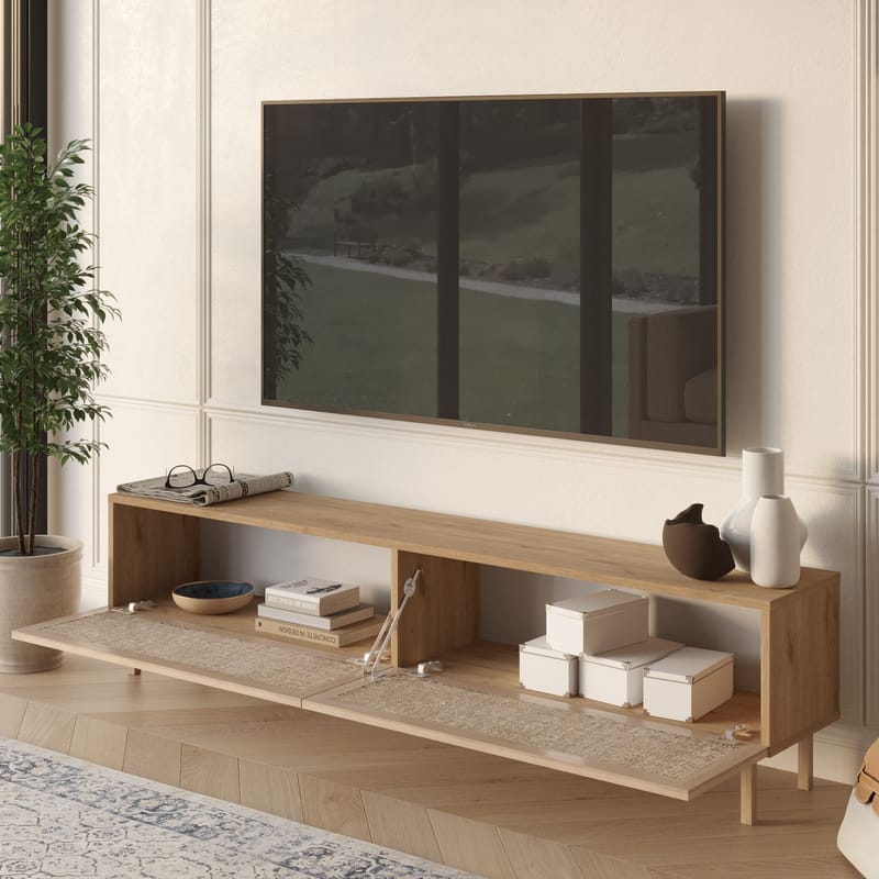 TV-taso Hanah Home Future V2 (180 x 43,3 x 31,6 cm) Tammi - Tammi - Huonekalut - TV- & Mediakalusteet - Tv taso & Mediataso