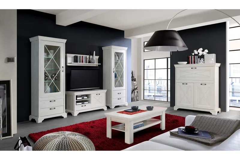 TV-taso Hareholme 123 cm - Valkoinen - Huonekalut - TV- & Mediakalusteet - Tv taso & Mediataso