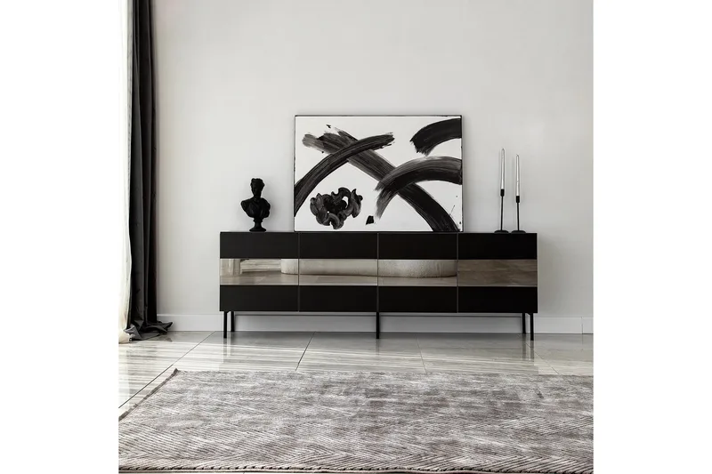 Tv-taso Haripala 180 cm, Musta