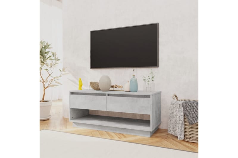 TV-taso harmaa 102x41x44 cm lastulevy - Harmaa - Tv taso & Mediataso