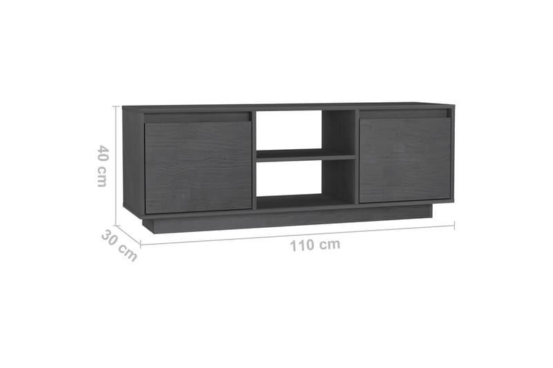 TV-taso harmaa 110x30x40 cm täysi mänty - Harmaa - Huonekalut - TV- & Mediakalusteet - Tv taso & Mediataso