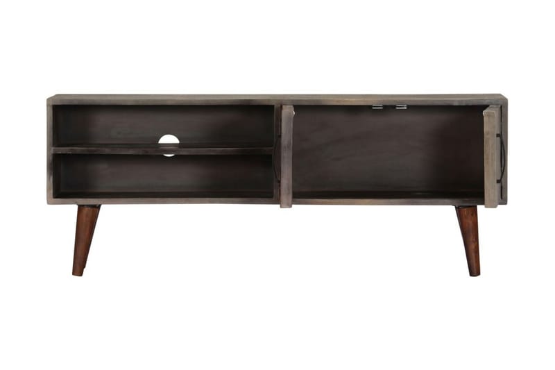 TV-taso harmaa 115x30x46 cm täysi karkea mangopuu - Harmaa - Huonekalut - TV- & Mediakalusteet - Tv taso & Mediataso