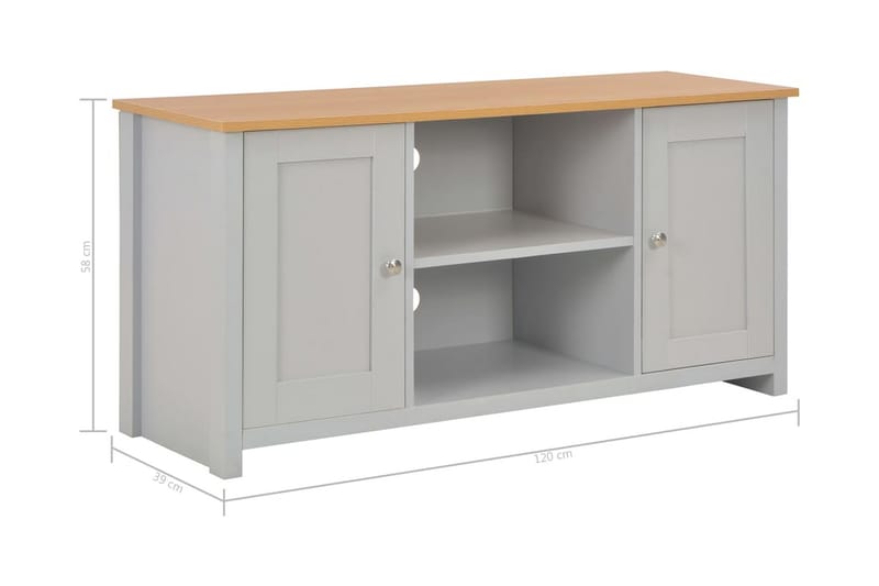 TV-taso harmaa 120x39x58 cm - Harmaa - Huonekalut - TV- & Mediakalusteet - Tv taso & Mediataso