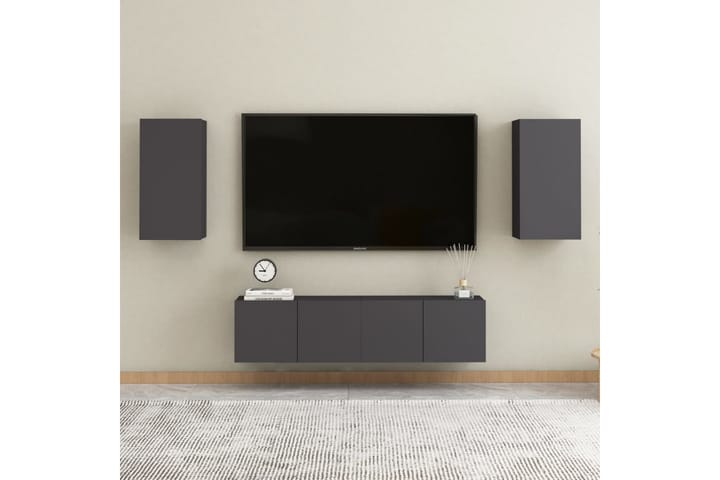 TV-taso harmaa 30,5x30x60 cm lastulevy - Tv taso & Mediataso