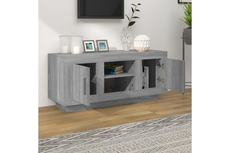 TV-taso harmaa Sonoma 102x35x45 cm tekninen puu - Harmaa - Huonekalut - TV- & Mediakalusteet - Tv taso & Mediataso