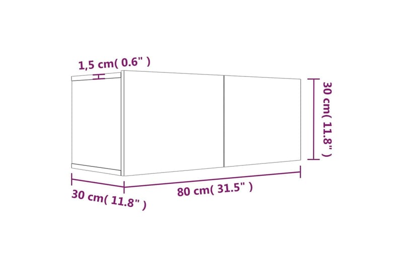 TV-taso harmaa Sonoma 80x30x30 cm tekninen puu - Harmaa - Huonekalut - TV- & Mediakalusteet - Tv taso & Mediataso