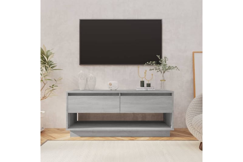 TV-taso harmaa Sonoma-tammi 102x41x44 cm lastulevy - Harmaa - Huonekalut - TV- & Mediakalusteet - Tv taso & Mediataso