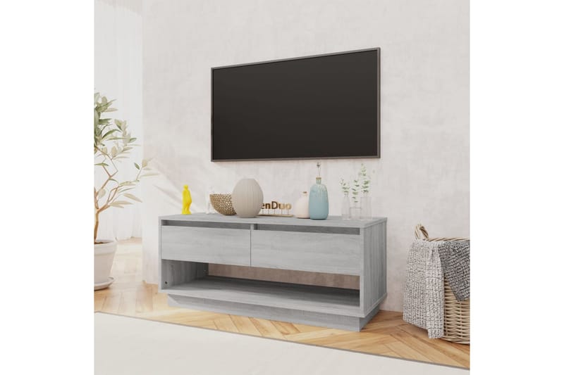 TV-taso harmaa Sonoma-tammi 102x41x44 cm lastulevy - Harmaa - Tv taso & Mediataso