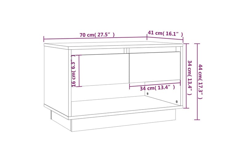 TV-taso harmaa Sonoma-tammi 70x41x44 cm lastulevy - Harmaa - Tv taso & Mediataso