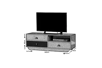 TV-taso Hortenie 140 cm - Huonekalut - TV- & Mediakalusteet - Tv taso & Mediataso