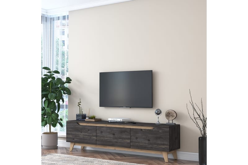 TV-taso Horveryd 180 cm - Musta/Ruskea - Huonekalut - TV- & Mediakalusteet - Tv taso & Mediataso