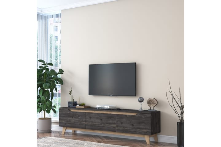TV-taso Horveryd 180 cm - Musta/Ruskea - Tv taso & Mediataso