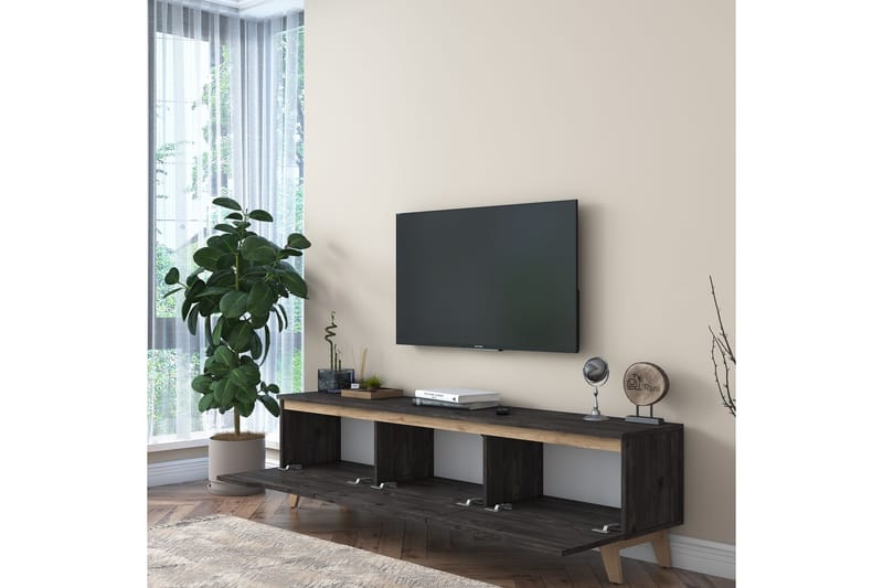 TV-taso Horveryd 180 cm - Musta/Ruskea - Huonekalut - TV- & Mediakalusteet - Tv taso & Mediataso