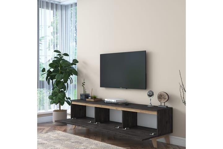 TV-taso Horveryd 180 cm - Musta/Ruskea - Tv taso & Mediataso
