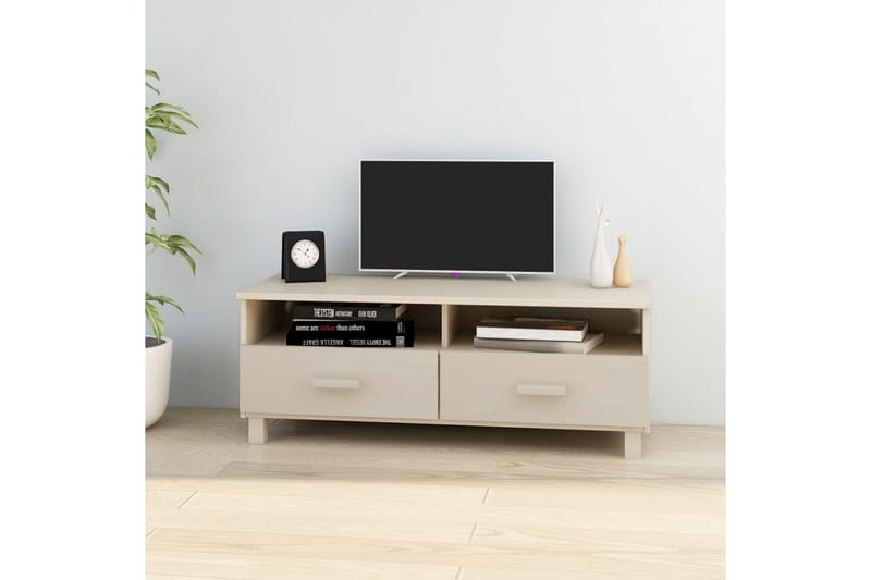 TV-taso hunajanruskea 106x40x40 cm täysi mänty - Ruskea - Huonekalut - TV- & Mediakalusteet - Tv taso & Mediataso