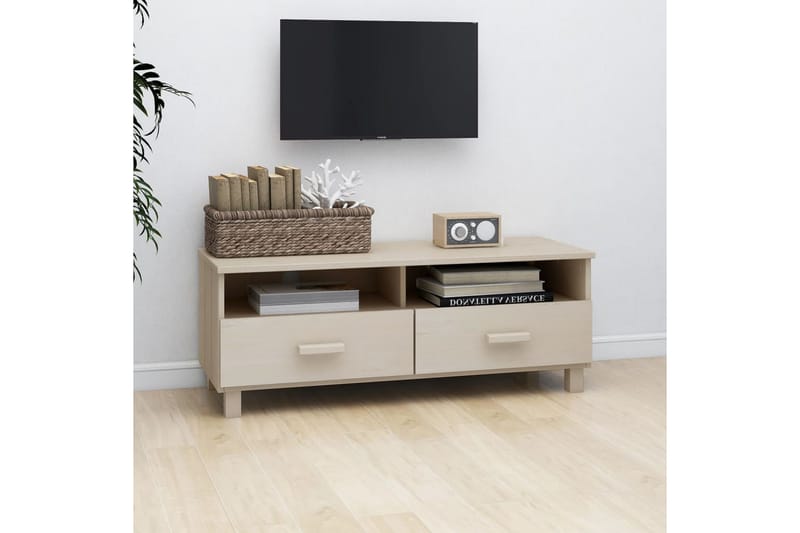 TV-taso hunajanruskea 106x40x40 cm täysi mänty - Ruskea - Huonekalut - TV- & Mediakalusteet - Tv taso & Mediataso