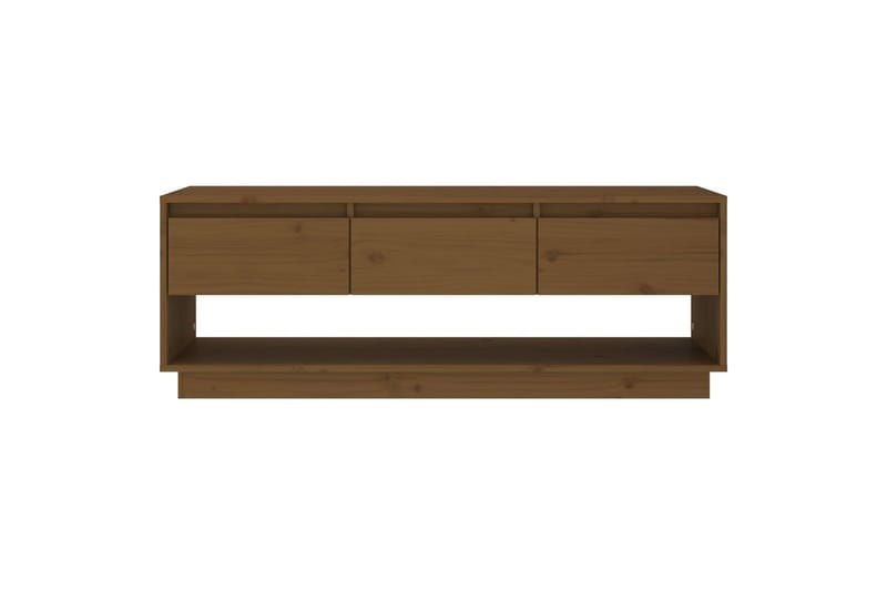 TV-taso hunajanruskea 110,5x34x40 cm täysi mänty - Ruskea - Huonekalut - TV- & Mediakalusteet - Tv taso & Mediataso