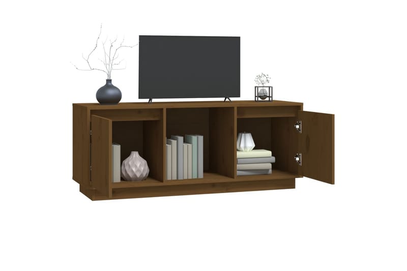 TV-taso hunajanruskea 110,5x35x44 cm täysi mänty - Ruskea - Huonekalut - TV- & Mediakalusteet - Tv taso & Mediataso