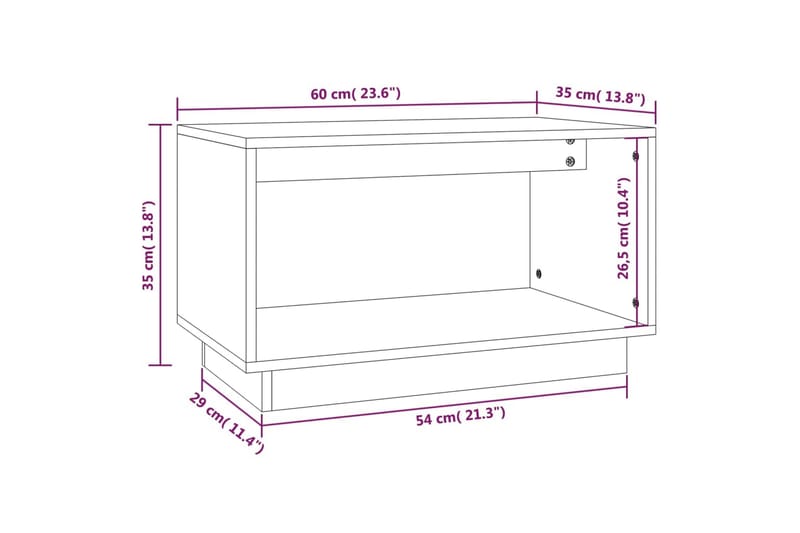 TV-taso hunajanruskea 60x35x35 cm täysi mänty - Ruskea - Tv taso & Mediataso