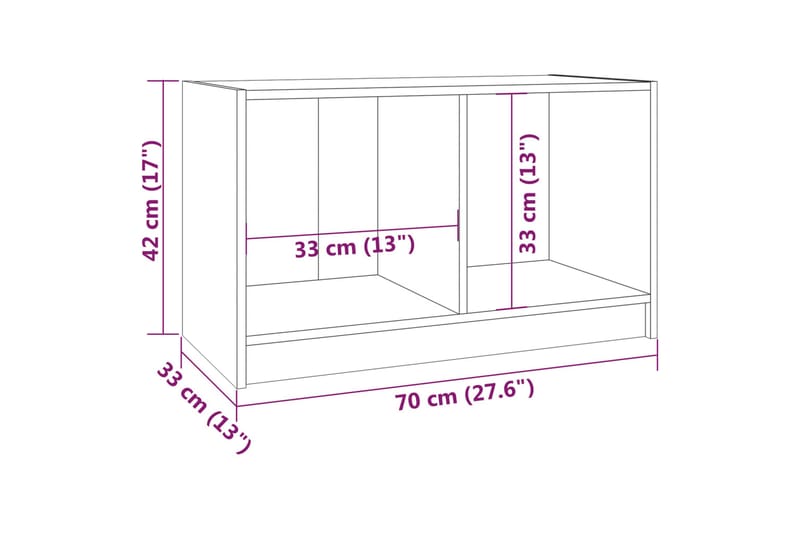 TV-taso hunajanruskea 70x33x42 cm täysi mänty - Ruskea - Huonekalut - TV- & Mediakalusteet - Tv taso & Mediataso