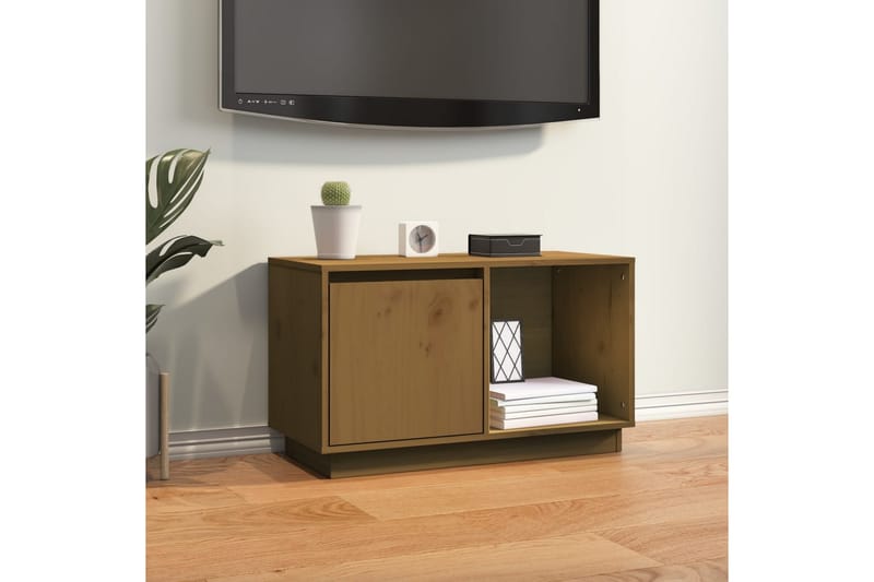 TV-taso hunajanruskea 74x35x44 cm täysi mänty - Ruskea - Huonekalut - TV- & Mediakalusteet - Tv taso & Mediataso