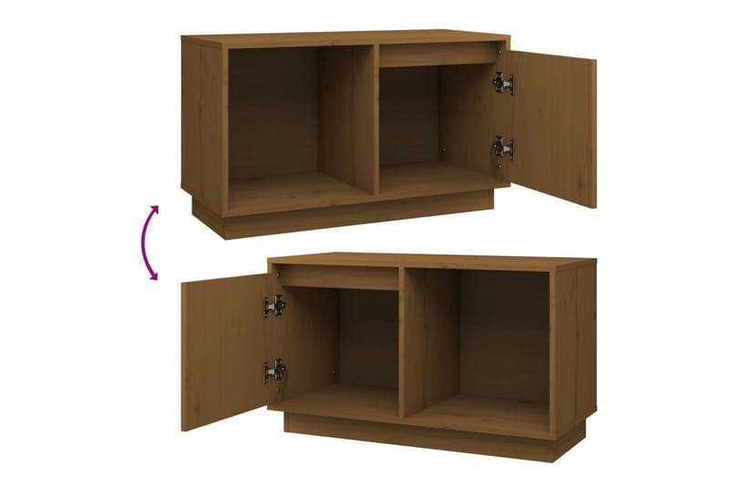 TV-taso hunajanruskea 74x35x44 cm täysi mänty - Ruskea - Huonekalut - TV- & Mediakalusteet - Tv taso & Mediataso
