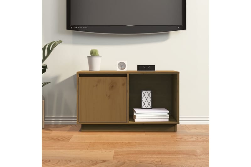 TV-taso hunajanruskea 74x35x44 cm täysi mänty - Ruskea - Huonekalut - TV- & Mediakalusteet - Tv taso & Mediataso