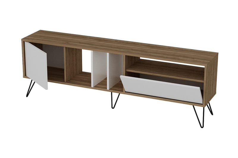 TV-taso Hunnicut 180 cm - Pähkinä/Musta/Valkoinen - Huonekalut - TV- & Mediakalusteet - Tv taso & Mediataso