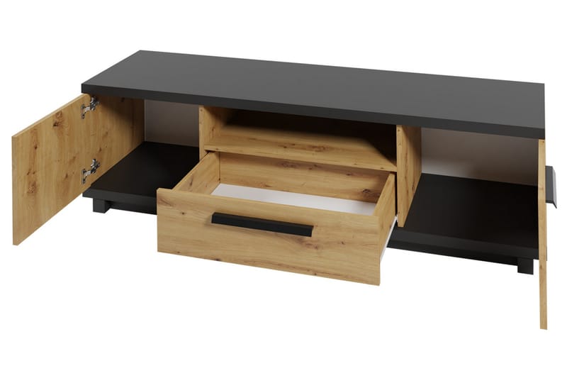 TV-taso Ines 40x135 cm - Tammi/Musta - Huonekalut - TV- & Mediakalusteet - Tv taso & Mediataso